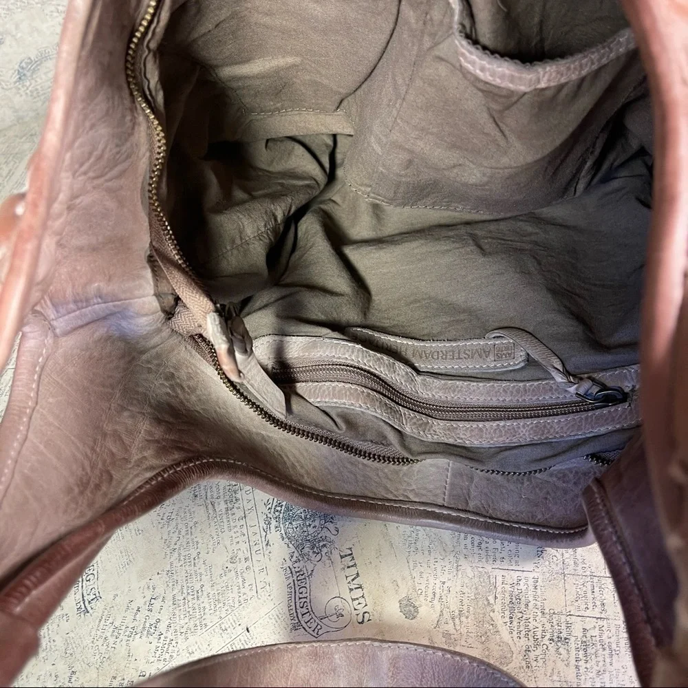 Amsterdam Heritage Tan Leather Hobo Bag Full Grain Artisan Shoulder Purse